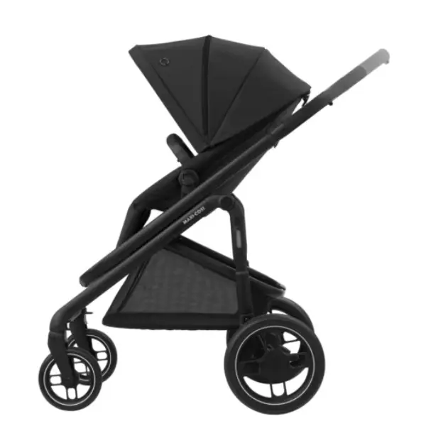 Maxi-Cosi Plaza+ met omkeerbare zitting en all-terrain wielen.