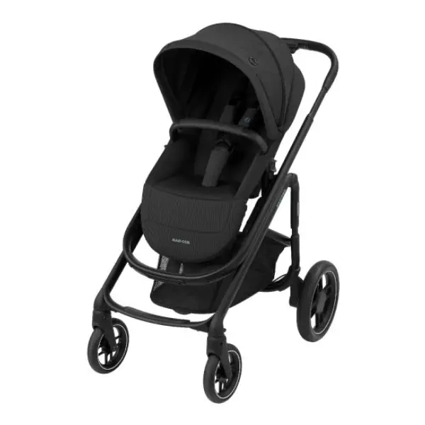 Maxi-Cosi Plaza+ met verstelbare zitting en zonnekap.