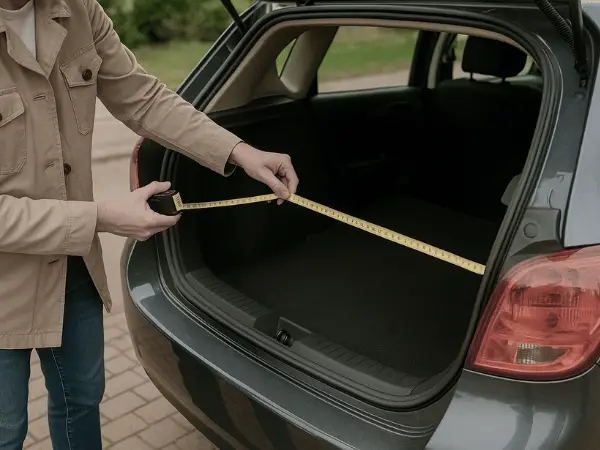 Man meet zijn auto op
