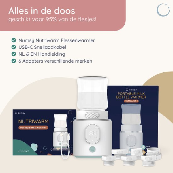 Numsy Draagbare Flessenwarmer complete set